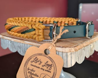 Collar ajustable para perros con paracord de girasol y BioThane (R)