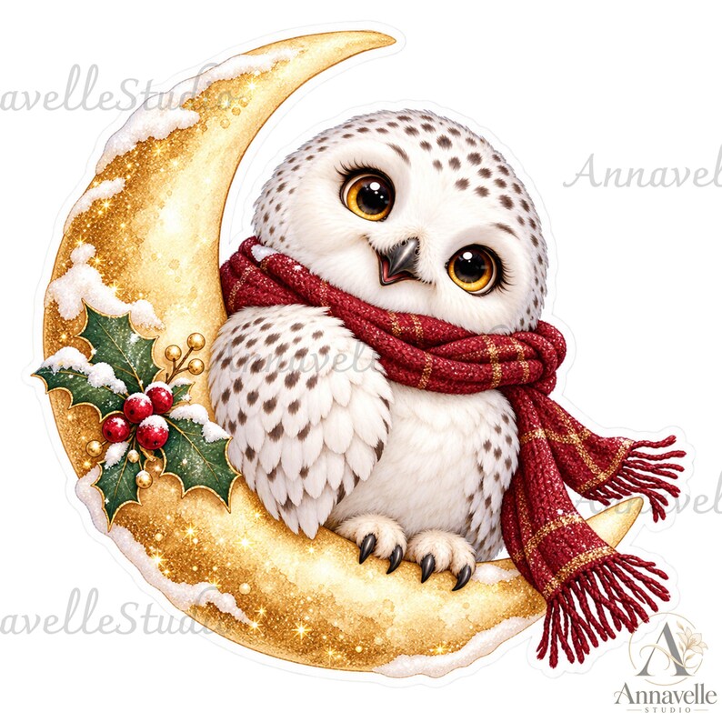 Christmas Owl Clipart: 10 PNG Designs With Transparent Backgrounds ...