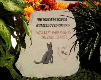 Pet Memorial for cat - engraved stone