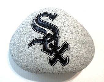 Engraved Stone with Chicago White Sox Logo