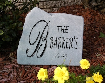 Engraved Stone with Family Name