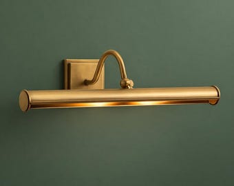 Brass Mid Century Picture Light, Adjustable Wall Sconce, Vintage Gallery Painting Lam