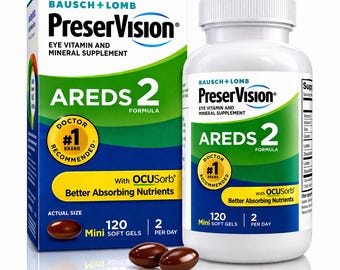 Preservision AREDS 2 / 210 Count Eye Vitamin Mini Soft gels | 2 Pack Free Ship