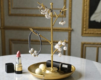 Jewelry Tree Stand | Earring Necklace Organizer with Tray