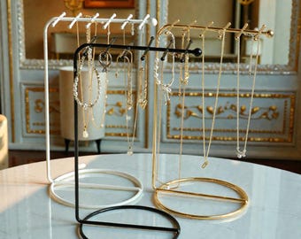 Minimalist Metal Jewelry Display Stand | Necklace & Bracelet Organizer