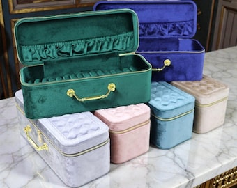 Velvet Travel Jewelry Organizer | Zippered Storage Case, Gift for Her