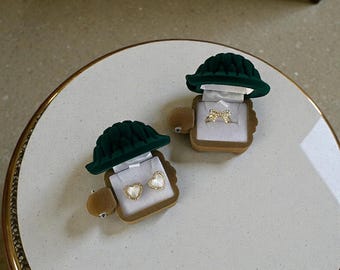 Velvet Turtle Jewelry Box | Ring, Earring, Necklace Holder