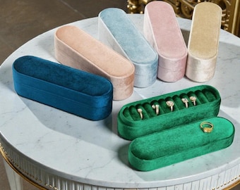 Velvet Multi Ring Box | Engagement, Wedding Ring Display Case