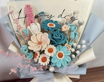 Patrón de ramo de flores a crochet en PDF / Nivel intermedio / Descarga instantánea