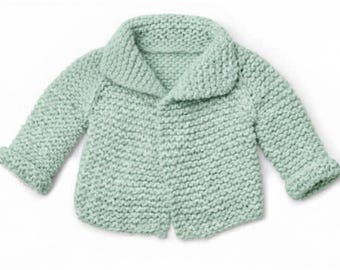 Patrón de tejido fácil para cárdigan raglán de bebé (6-24 meses)