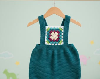 Patrón de pelele de crochet para bebé (desde recién nacido hasta 24 meses) - Descarga digital en PDF