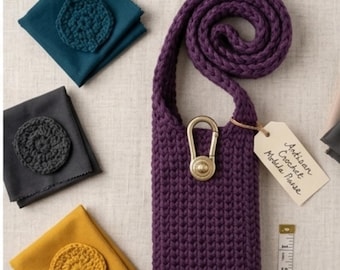 Patrón de funda para teléfono de ganchillo con diseño de Fruit Loops / Funda elegante para smartphone tipo bandolera / Descarga en PDF