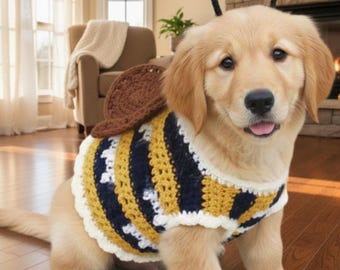 Patrón de crochet para disfraz de abejorro para perro (PDF/Descarga instantánea)