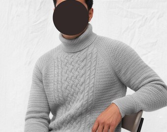 Suéter de punto trenzado para hombre / Patrón DIY / Descarga PDF