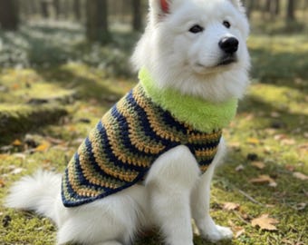 Patrón de suéter de crochet Royal Ripple para perro / Suéter fácil para mascotas (PDF)