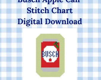 Busch Apple Beer Can Stitch Chart Digital Download | 13 mesh