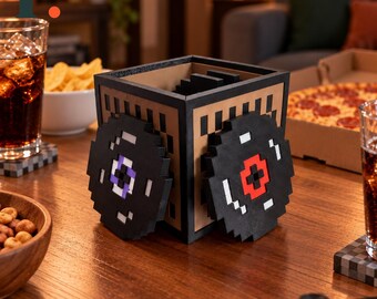 Sottobicchieri musicali in stile Pixel Disco – Set di sottobicchieri per videogiochi retrò – Decorazioni geek – Sottobicchieri – Regalo per gamer – Decorazioni Pixel