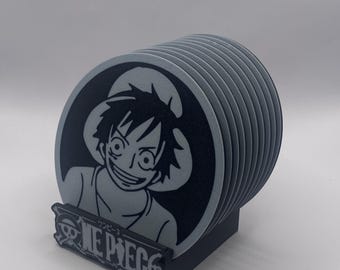 Pirate-Inspired Anime Coasters – 3D Coaster Set – Geeky Decoration – Collectible Coasters – Geek Gift – Drink Coasters