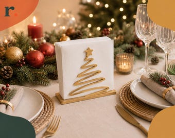 Christmas Napkin Holder, Christmas Tree Napkin Holder, Minimalist Christmas Table Decor, Holiday Table Decoration