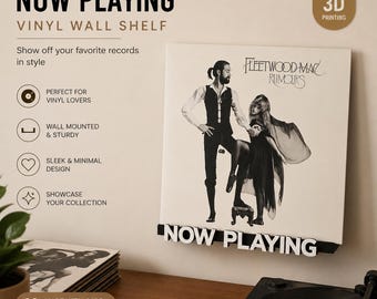Now Playing Vinyl Wall Shelf – Wall Mount for Vinyl Records – Decorative LP Record Shelf – Minimalist Music Decor