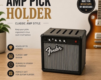 Guitar Pick Holder, Amplifier Style – Vintage Rock Pick Holder – Gift for Guitarists and Musicians