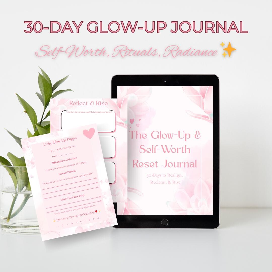 Glow-up & Self-worth Reset Journal | 30 Day Printable Self-care Planner ...