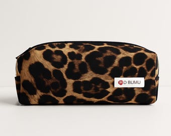Leopard Print Makeup Bag – Cosmetic Pouch for Women – Stylish Makeup Organizer – Travel & Everyday Use – Gift for Her