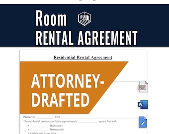 Room Rental Agreement Template Editable Roommate Contract Lease Form PDF Word Instant Download Landlord