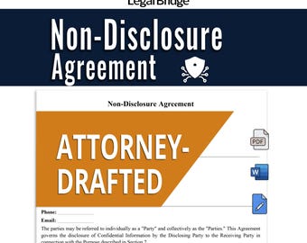 Non-Disclosure Agreement Template NDA Confidentiality Form PDF Word Instant Download Business