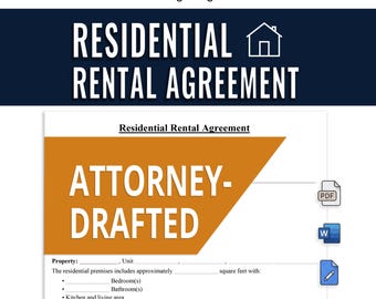 Editable Residential Rental Agreement Template | Instant Download Lease Contract PDF Word Google Docs