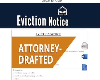 Eviction Notice Template Editable Landlord Notice to Vacate PDF Word Instant Download Printable