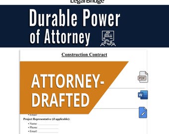 Durable Power of Attorney Template Editable Financial POA Form PDF Word Instant Download