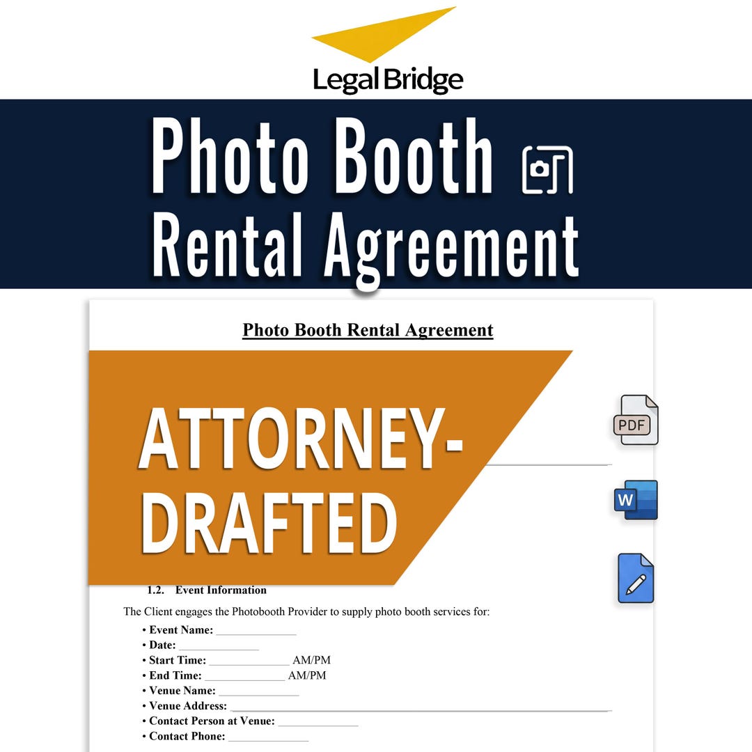 Photo Booth Rental Agreement Template Editable 360 Wedding Event