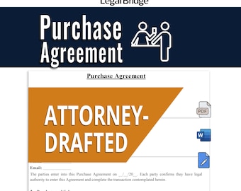 Purchase Agreement Template Editable Residential Property Sale Contract PDF Word Instant Download