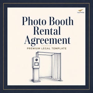 Photo Booth Rental Agreement Template Editable 360 Wedding Event Contract PDF Word Instant Download