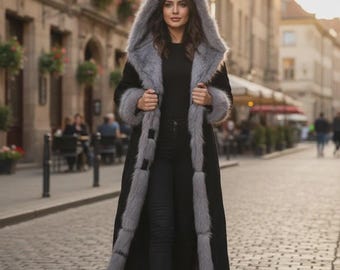 Hide Society レディース ブラック パッチワークスタイル 本物のシープ