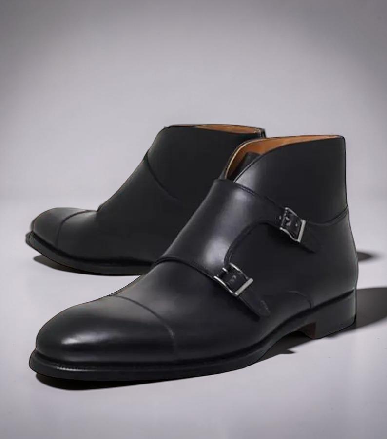 8D Vtg 70s MASON Shoes Mens Single Monk Strap Chukka Boot Leather USA Union Made Monk Strap Chukka Boots Men - Etsy main image 3