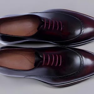 Walk-Over Cap Toe Oxfords Men\'s Size 8.5D  Burgundy Made In USA Model 8042E Burgundy Oxford - Etsy New Zealand main image 3
