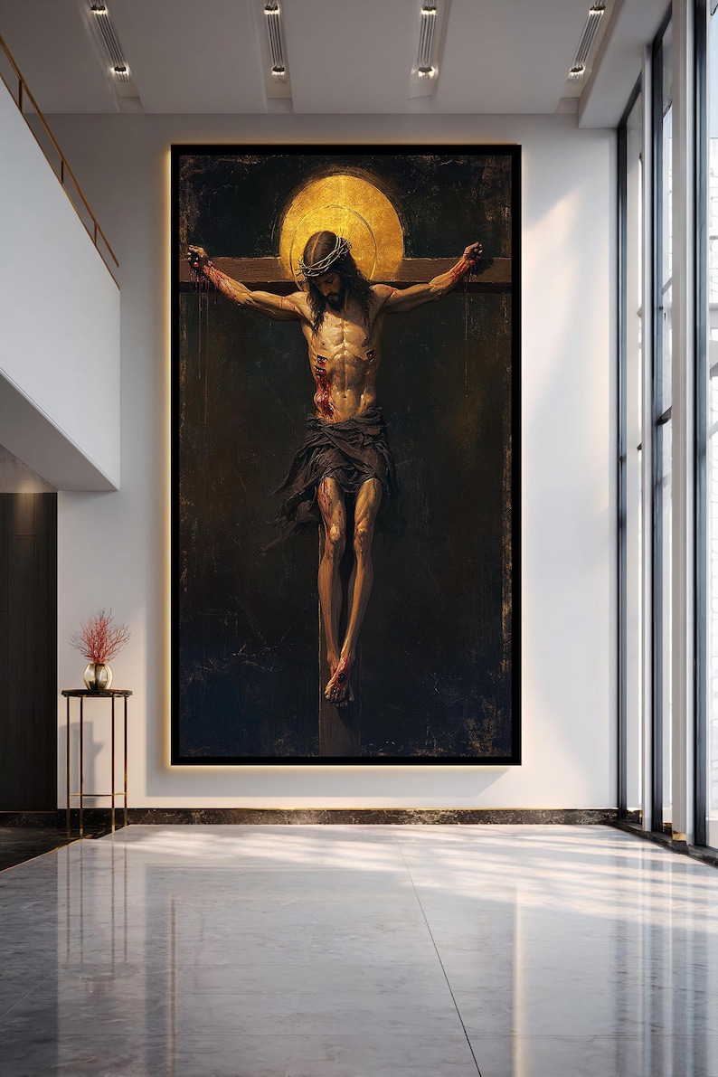 Crucifixion of Jesus Christ Canvas Print Dramatic Christian Wall Art ...