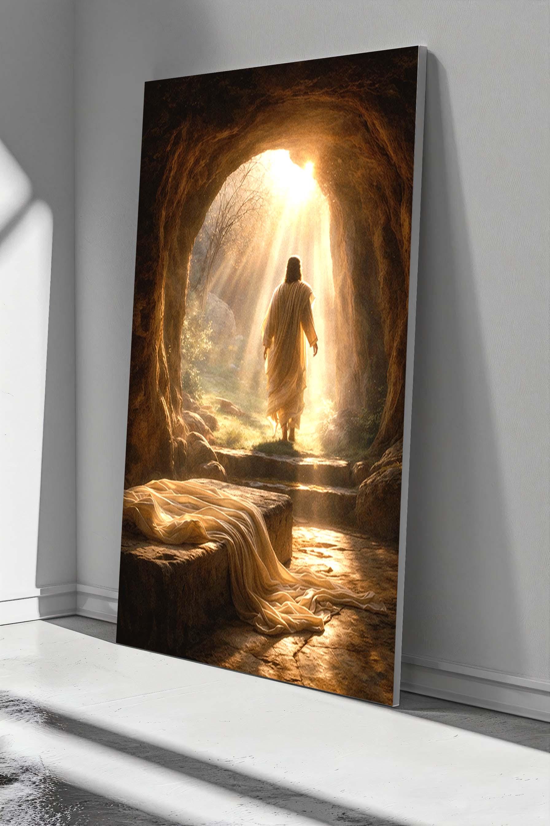 Jesus Resurrection Canvas Wall Art Print, Empty Tomb Christian Artwork ...