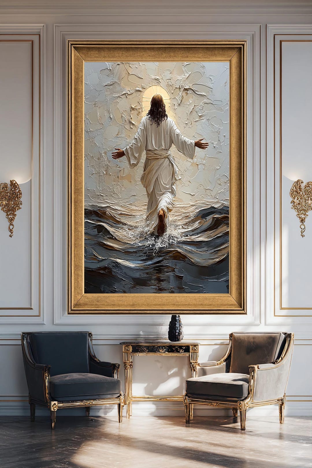 Jesus Walking Toward Light Canvas Wall Art Print, Christian Faith ...
