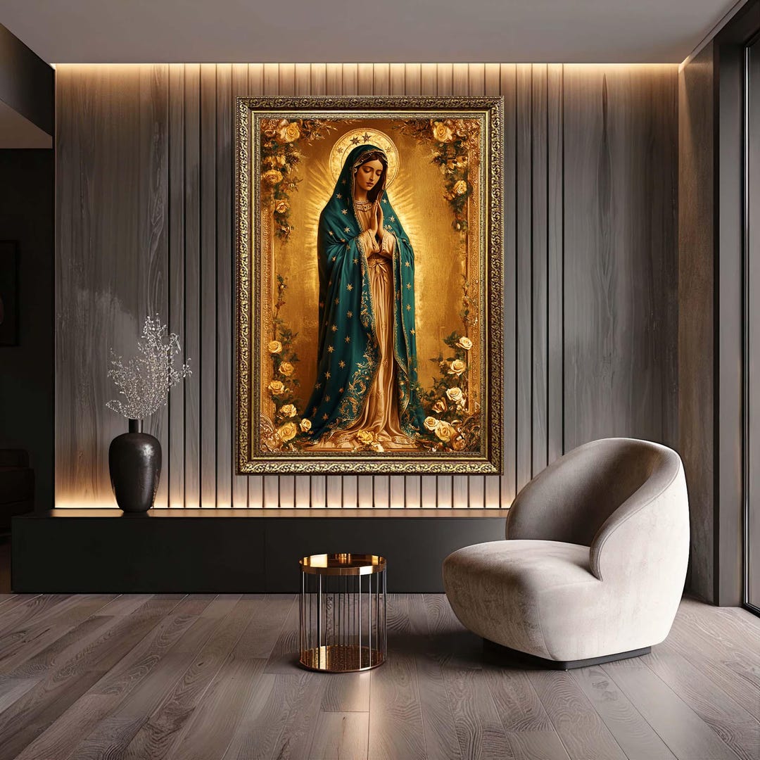 Virgin Mary Canvas Wall Art Print, Catholic Religious Home Decor ...