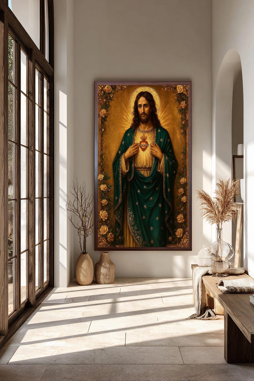 Sacred Heart of Jesus Canvas Wall Art Print, Classical Christian ...