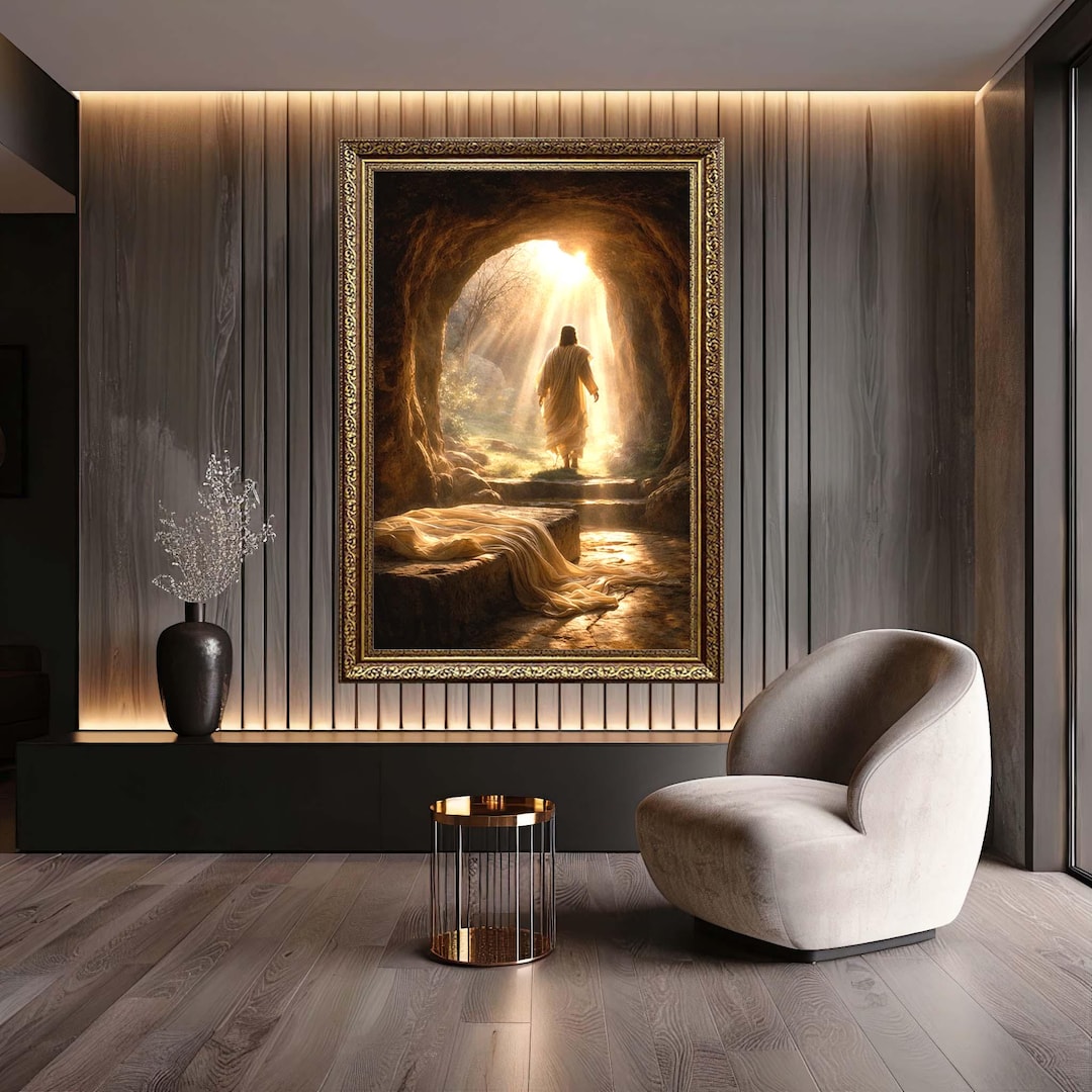 Jesus Resurrection Canvas Wall Art Print, Empty Tomb Christian Artwork ...