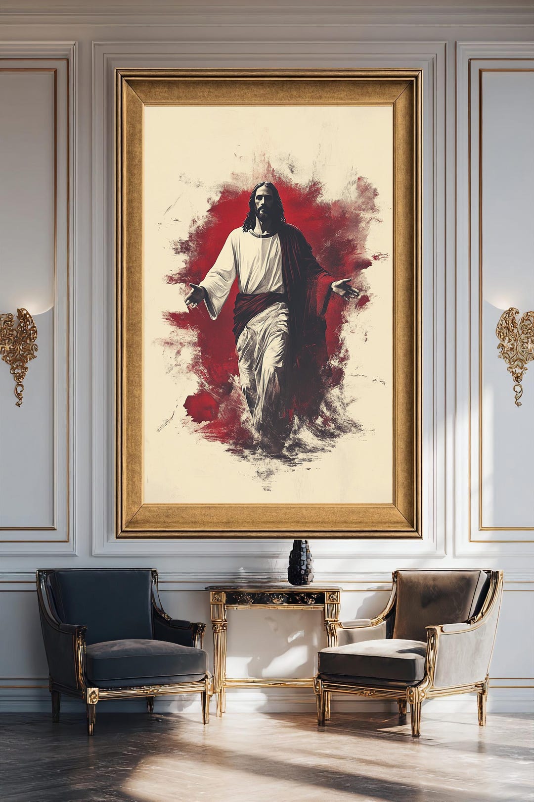 Jesus Christ Canvas Print Modern Religious Wall Art Sacred Christian ...