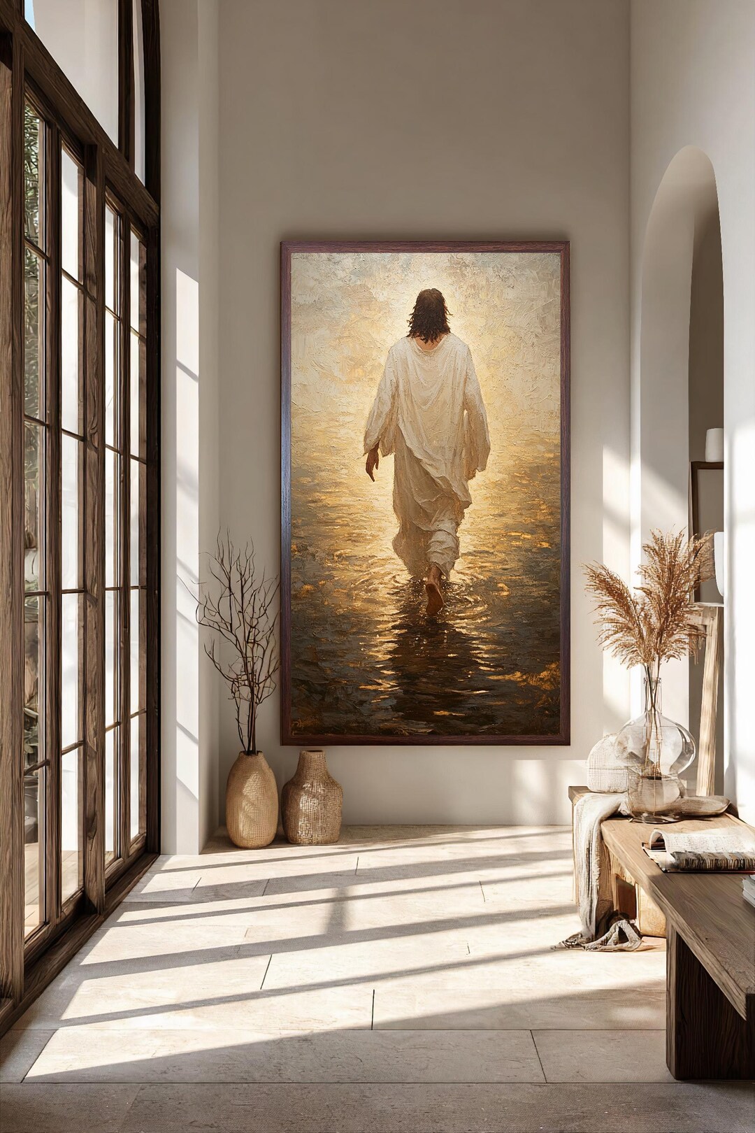 Jesus Walking on Water Canvas Print Christian Faith Wall Art Spiritual ...