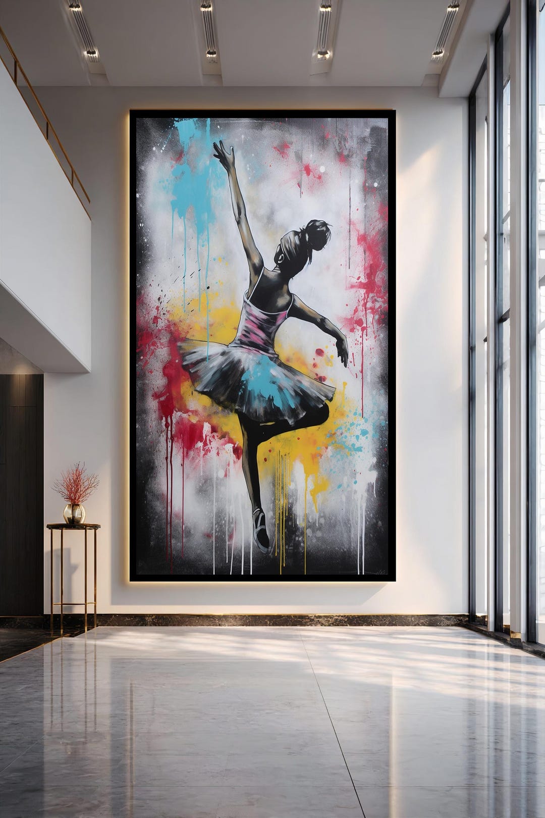 Abstract Ballet Dancer Canvas Print Modern Street Art Style Wall Art ...