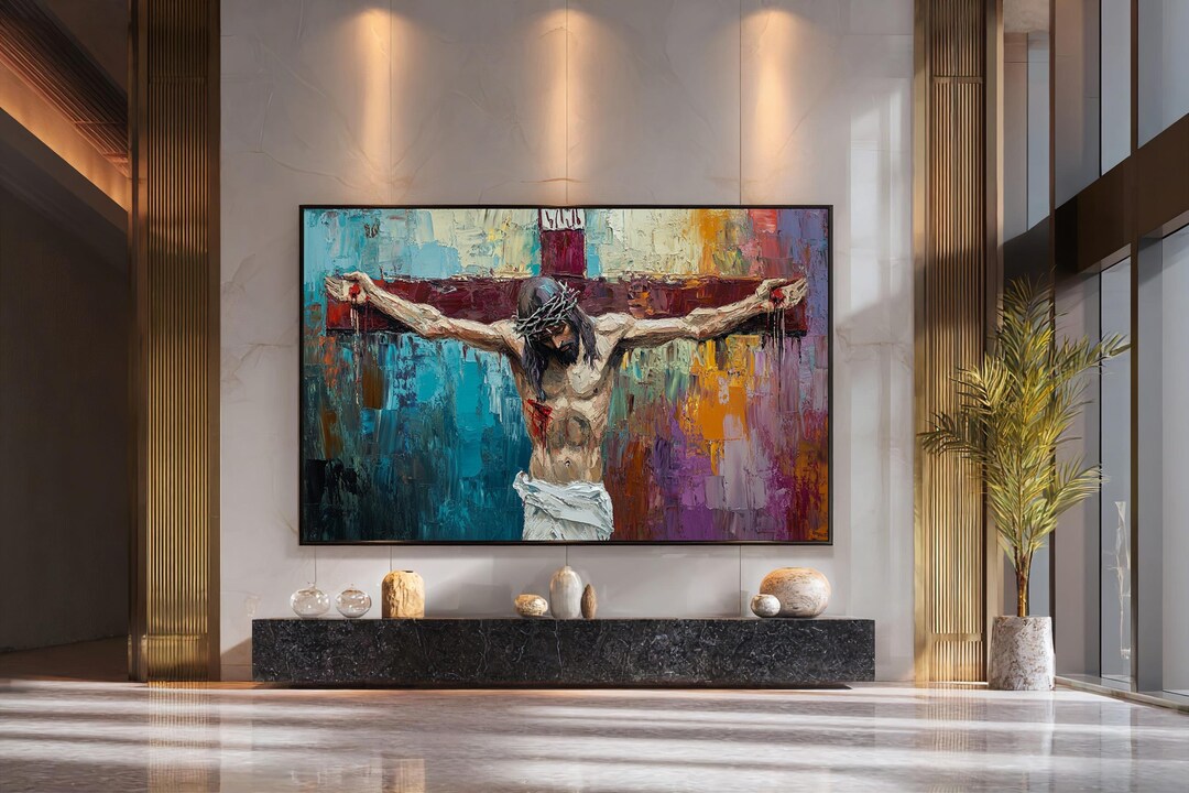 Crucifixion of Jesus Christ Canvas Print, Christian Religious Wall Art ...