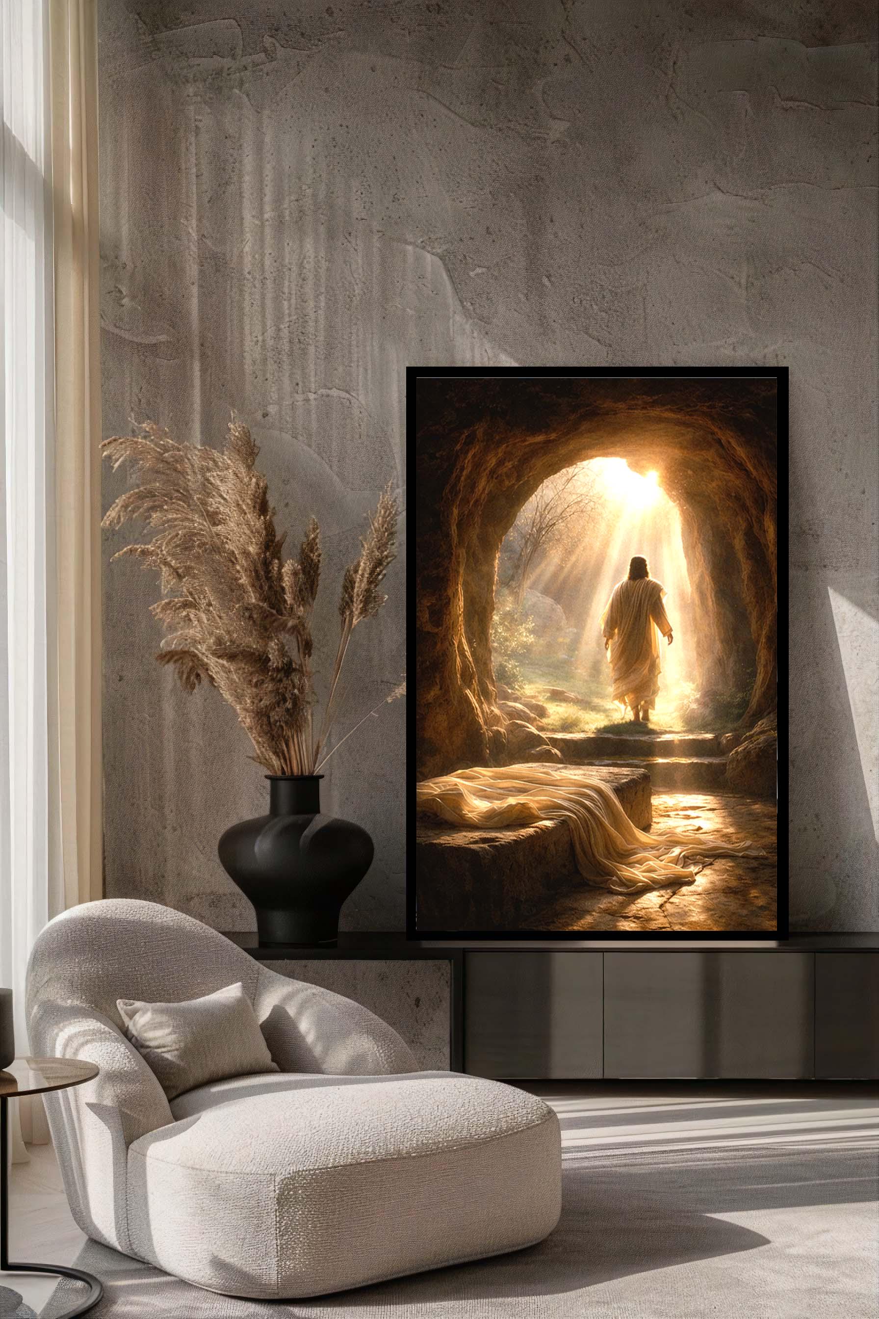 Jesus Resurrection Canvas Wall Art Print, Empty Tomb Christian Artwork ...