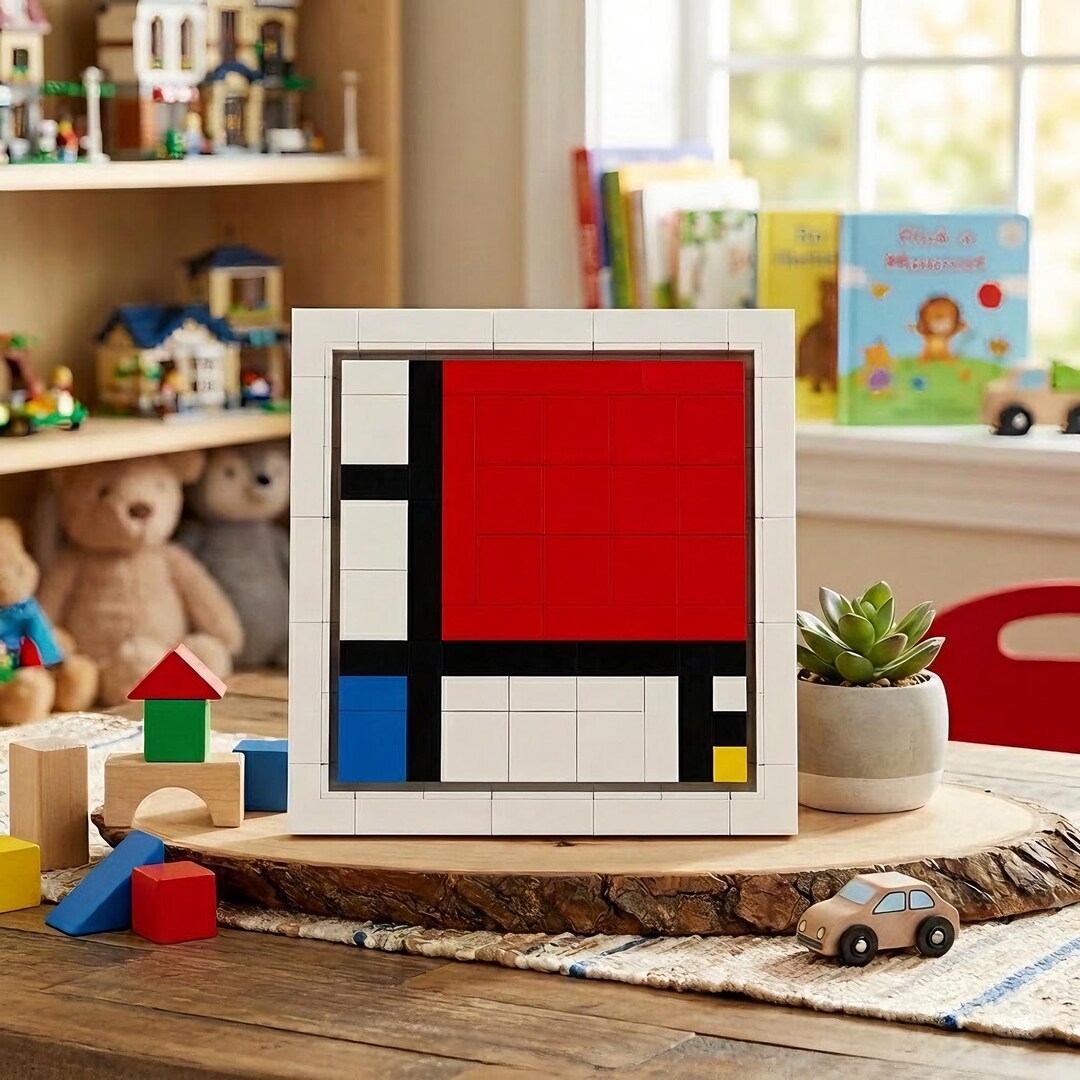 Kids Educational Blocks, Modern Geometric Block Art, Primary Color ...